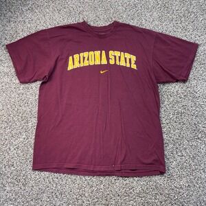 Nike Arizona State Sun Devils Men's Large Center Swoosh T-Shirt Maroon ASU NCAA